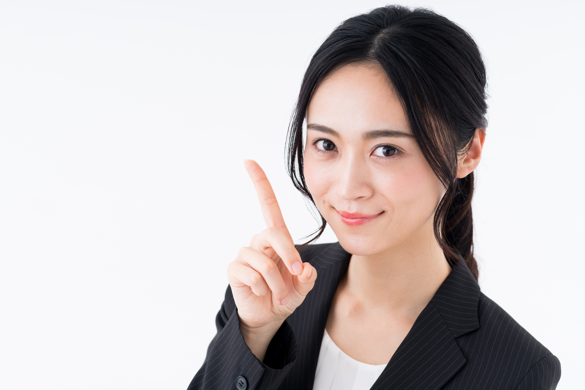 ポイントする女性