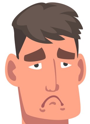 情けない顔の男性
